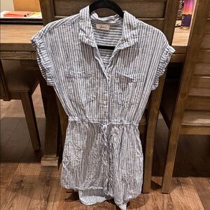 Japna Striped Mini Dress in Blue and White